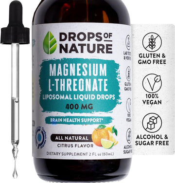 Magnesium L-Threonate Liposomal Liquid Extract | Vegan, Non-GMO, Enhanced Absorption | Liposomal Magnesium L Threonate Supplement for Memory, Cognitive Boost & Relaxation (2 oz 60 mL)