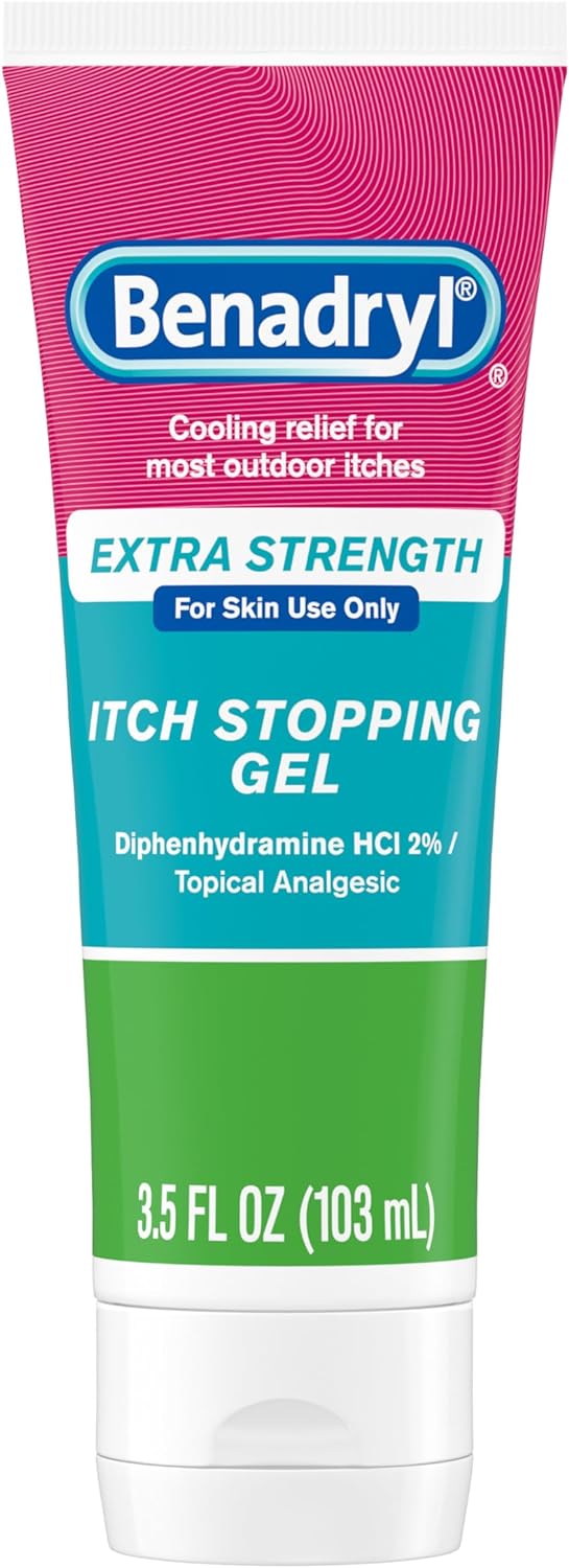 Benadryl Extra Strength Anti-Itch Topical Gel with 2% Diphenhydramine HCI for Itch Relief of Outdoor Itches Associated with Poison Ivy, Insect Bites & More, 3.5 fl. oz