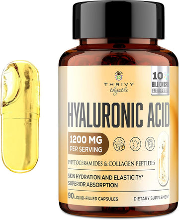 Hyaluronic Acid Capsules - Hylunaric Acid 1200 Mg, With Collagen Peptides, Vitamin C, Phytoceramides