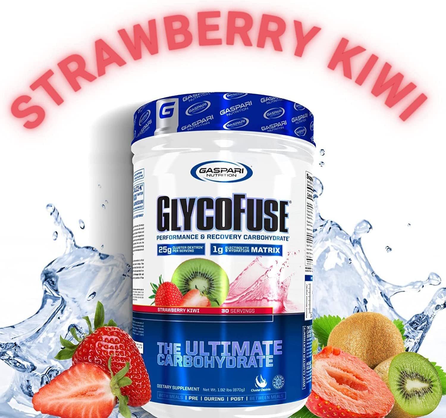 Gaspari Nutrition Glycofuse: Performance And Recovery Carbohydrate, 25G Cluster Dextrin And 1G Electrolyte And Hydration Matrix (30 Servings, Lemon Ice) : Health & Household
