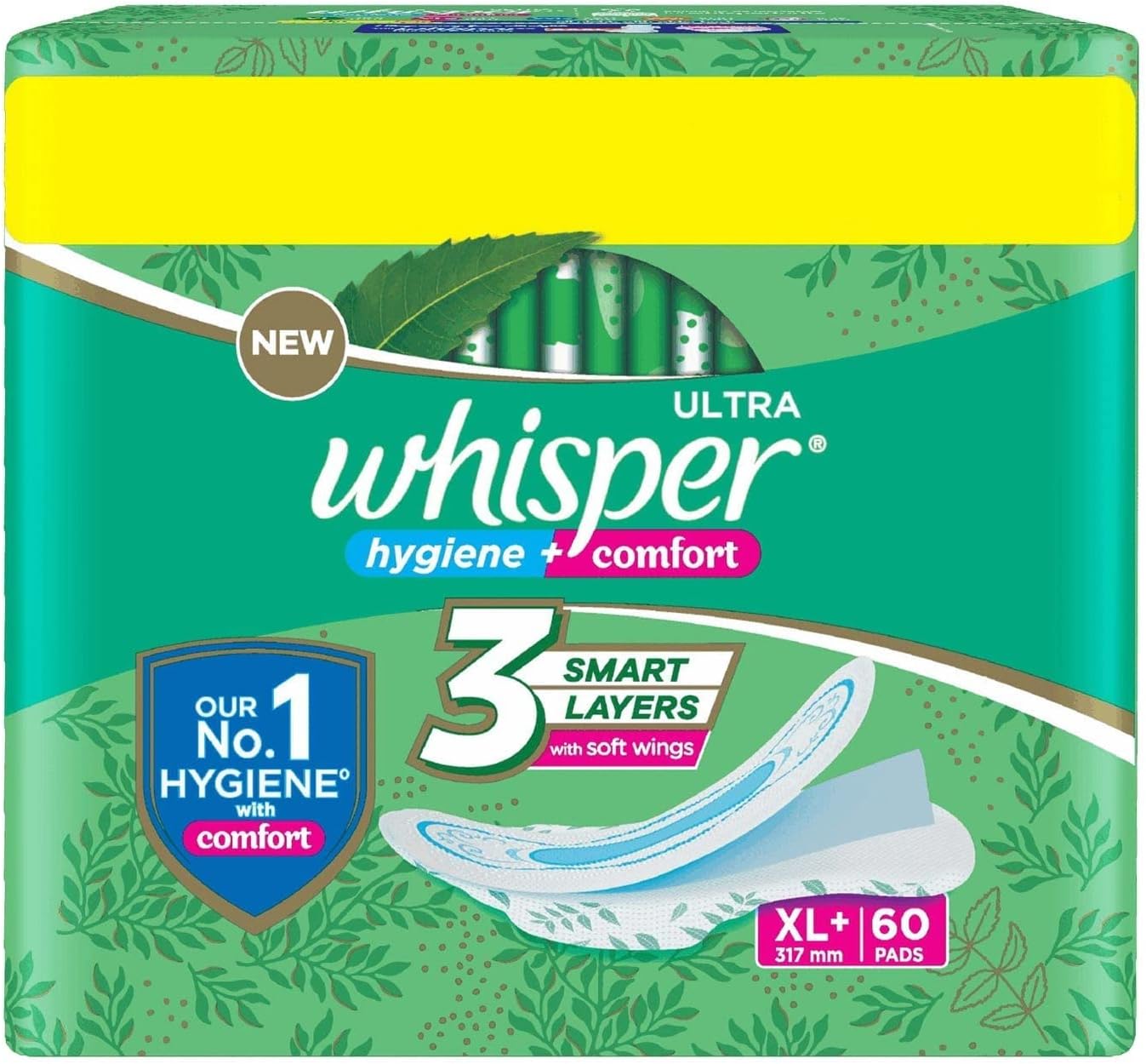 Whisper Ultra Clean Sanitary XL Plus Pads - 15 Count (3+1 Free)