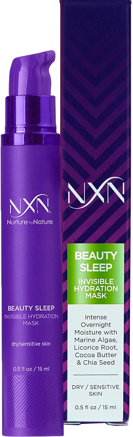 Nxn Invisible Overnight Anti-Aging Face Mask - With Licorice Root, Grapeseed, Cacay Oil, Marine Algae - Moisturizing Facial Formula - 0.5 Fl Oz