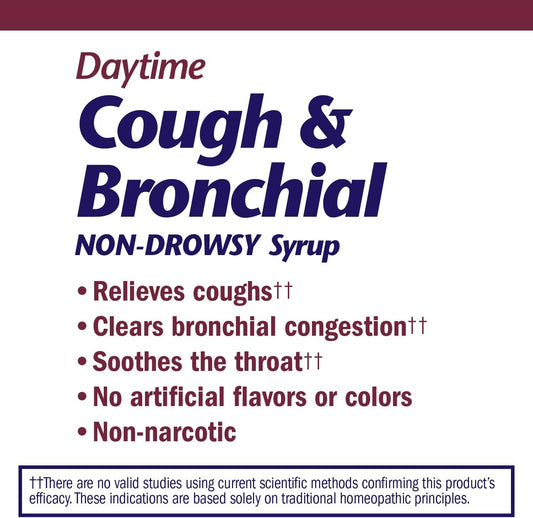 Nature's Way Boericke & Tafel Daytime Cough & Bronchial Syrup, Cough Suppressant & Expectorant, Non-Drowsy, 8 Fl. Oz