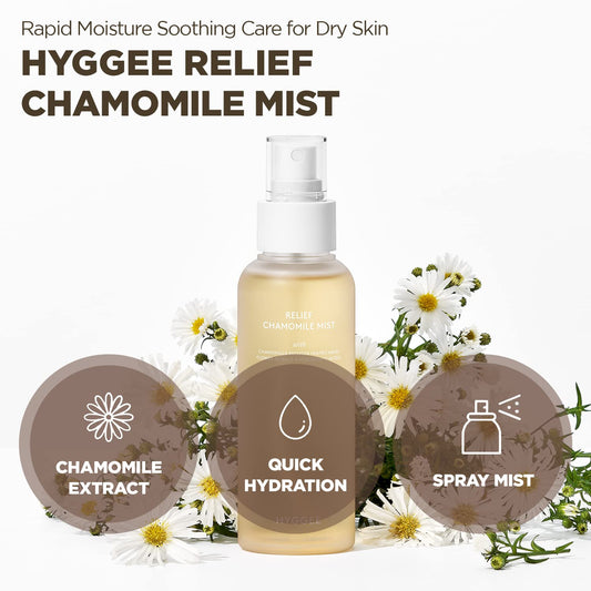 Relief Chamomile Mist - Skin Relaxing & Soothing Face Spray - Reduces Redness & Irritation - Quick Hydrating Facial Mist - Hypoallergenic For Sensitive Skin, 3.38 Fl.Oz