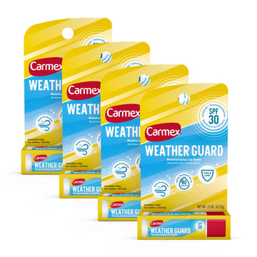 Carmex Weather Guard Moisturizing Lip Balm Stick, Spf 30 Sunscreen Broad Spectrum, 4 Count (4 Packs Of 1)