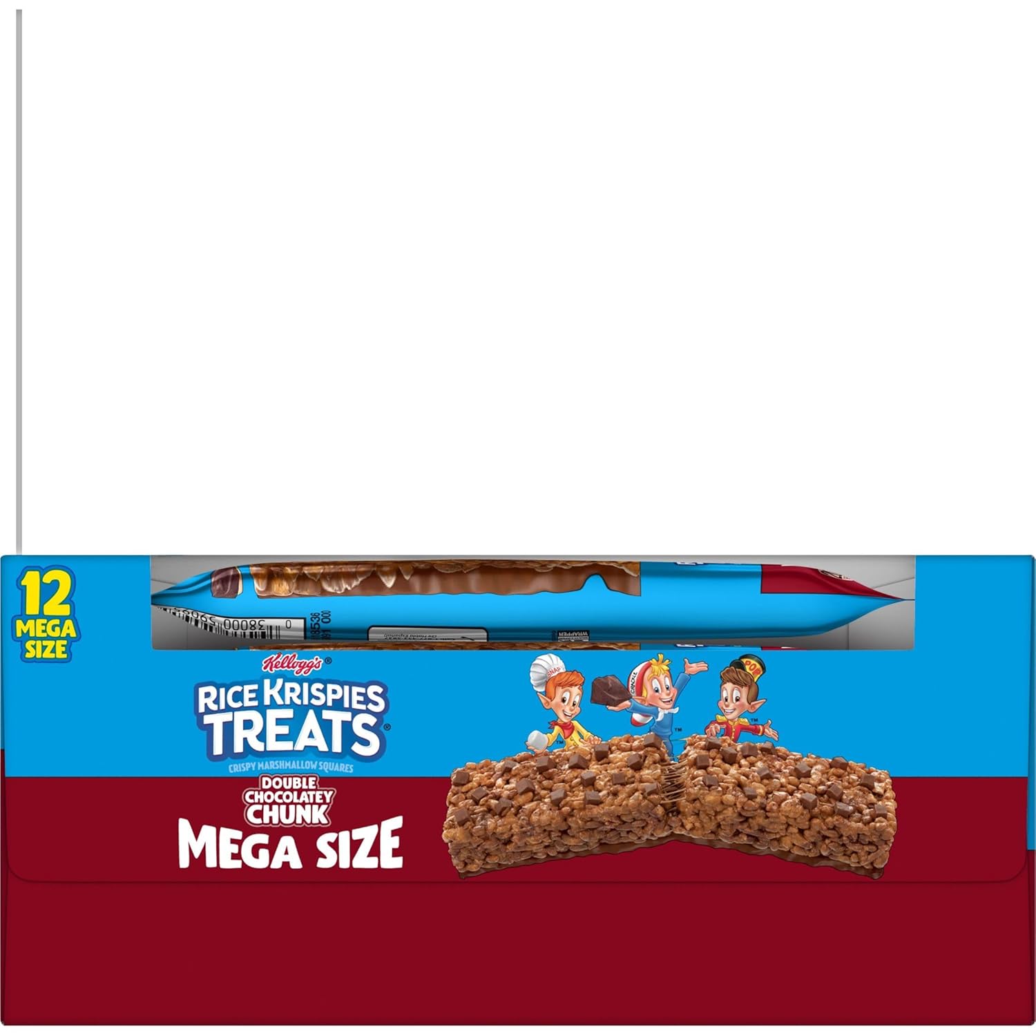 Rice Krispies Treats Mega Bars Large Marshmallow Snack Bars, Kids Snacks, Big Bars, Double Chocolatey Chunk, 36Oz Box (12 Bars)