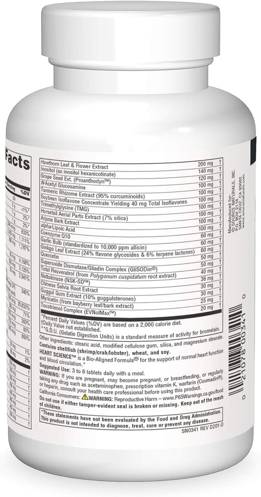 Source Naturals HeartScience Multi-Nutrient Complex - Supports Normal Heart Function & Blood Circulation - 120 Tablets
