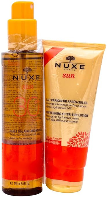 Nuxe Sun Face And Body Tanning Sun Oil Spf50 150Ml + After-Sun Lotion For Face And Body 100Ml Free