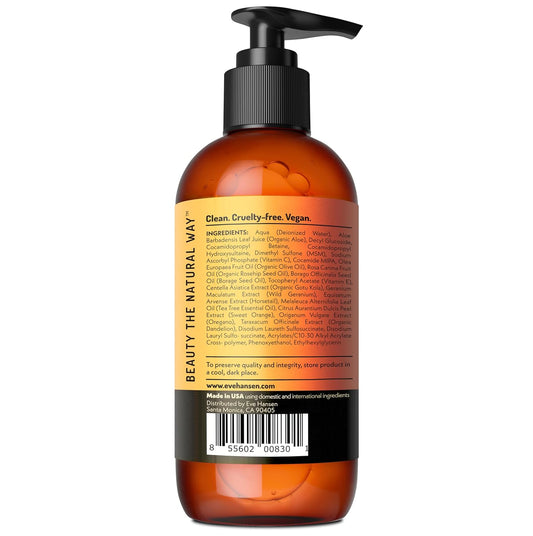 Vitamin C Cleanser Face Wash - Huge 8 Oz Gentle Facial Cleansing Gel For Uneven Skin Tone, Age Spots And Fine Lines - Natural Face Soap With Aloe Vera, Green Tea, Ginseng