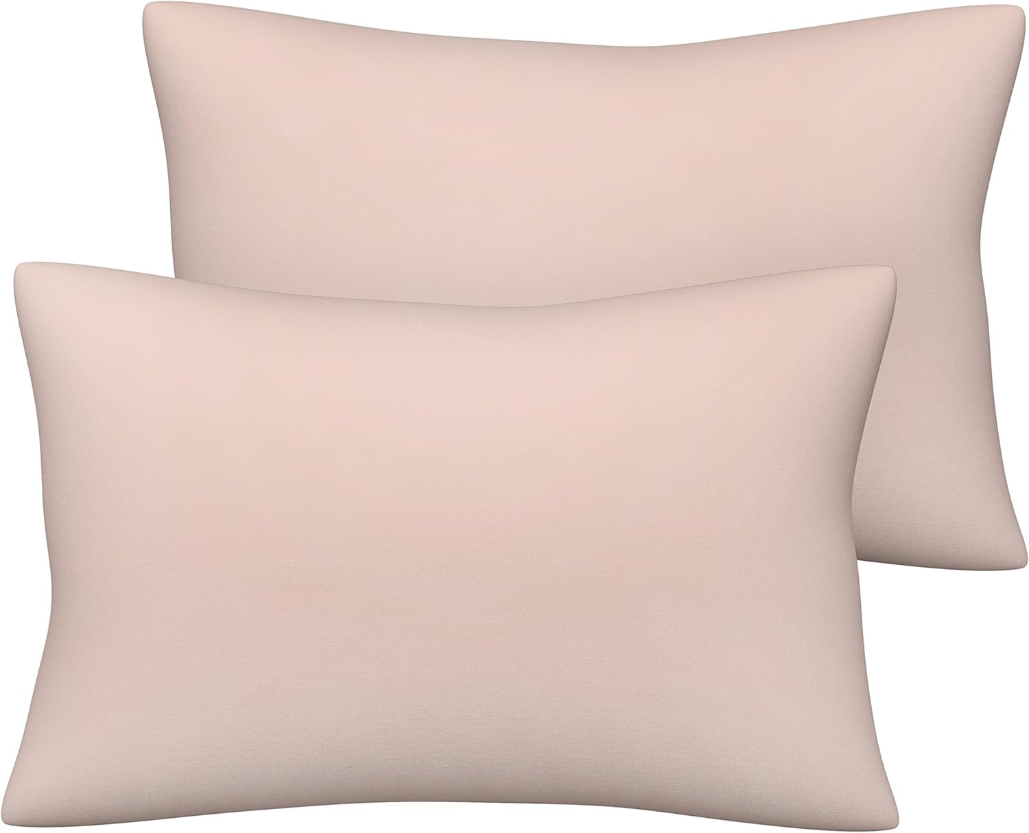Pobibaby - 2 Pack Premium Toddler Solid Pillowcase - Ultra Soft Jersey Knit - Crib & Kids Pillow, Travel Pillow Case Cover (Pink Beige)