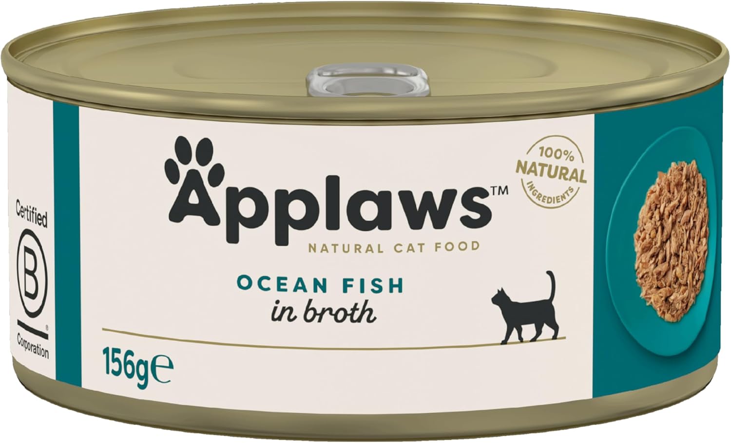 Applaws 100% Natural Wet Cat Food, Ocean Fish In Broth, 156 g Tin (Pack of 24)?2005NE-A