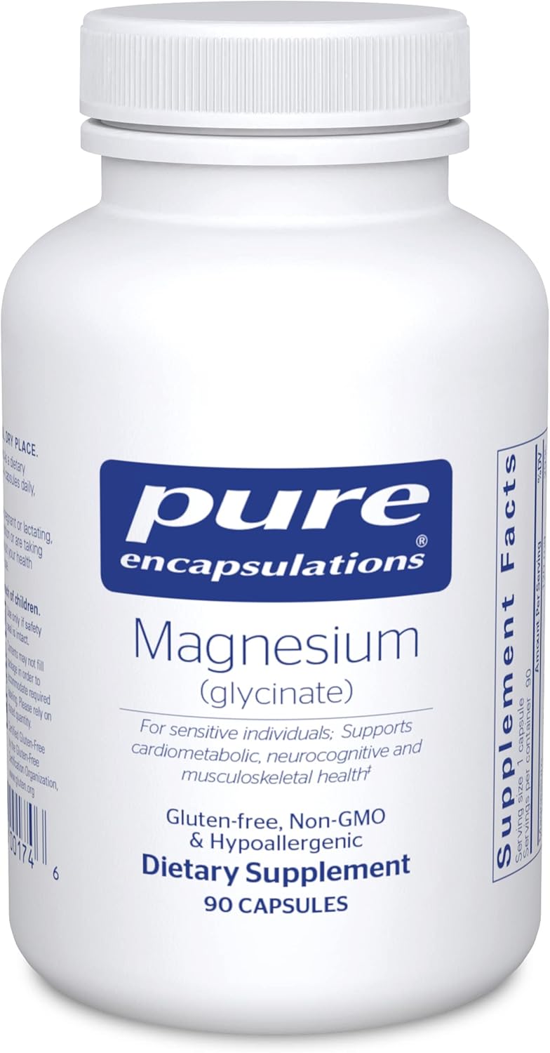 Pure Encapsulations Magnesium (Glycinate) - Supplement To Support Stress Relief, Sleep, Heart Health, Nerves, Muscles, And Metabolism - With Magnesium Glycinate Capsules
