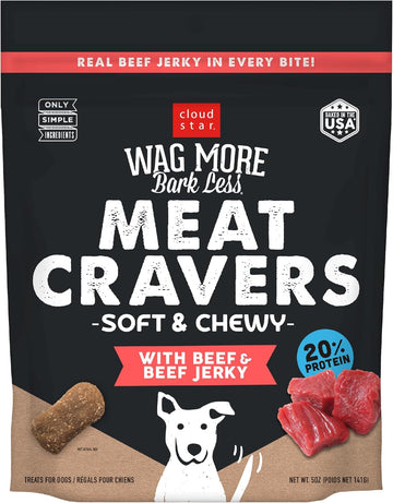 Cloud Star Wag More Bark Less Meat Cravers Soft Chews Dog Treats, Beef 5 Oz. Bag