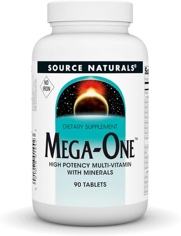 Source Naturals Mega-One Muti-Vitamin With Minerals, No Iron - 90 Tablets