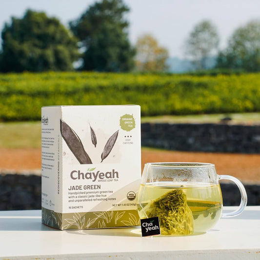 Chayeah, Jade Green, Top Grade Mao Feng Green Tea, Whole Leaf Green Tea Bag, Usda Organic, Caffeinated (16 Pyramid Tea Sachets)