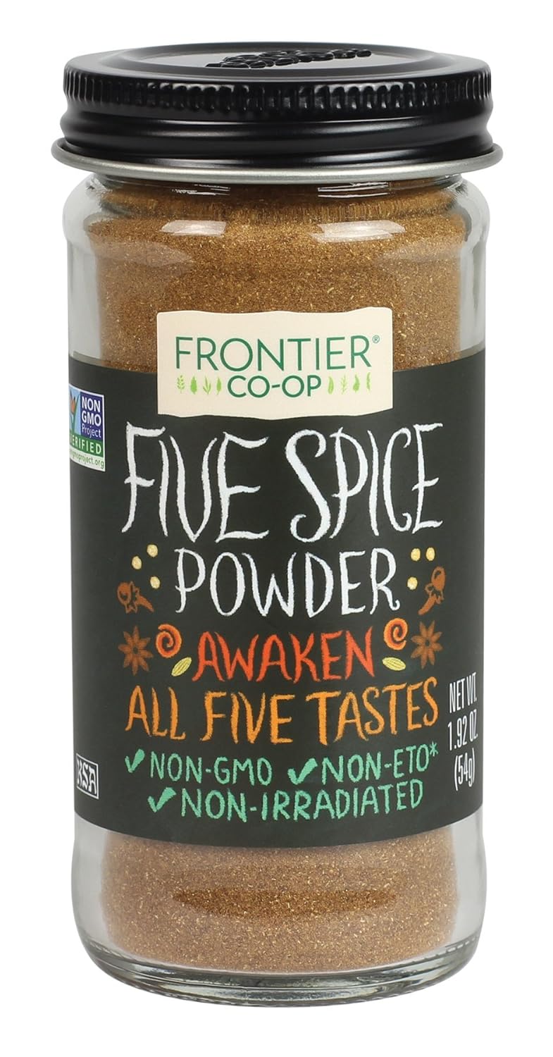 Frontier Co-Op Five Spice Seasoning, 1.92 Ounce, Cinnamon, Fennel Seed, Cloves, Star Anise & White Pepper, Non Gmo, Kosher