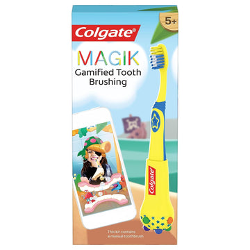 Colgate Magik Smart Toothbrush For Kids, Kids Toothbrush Timer With Fun Brushing Games Yellow 1 Count