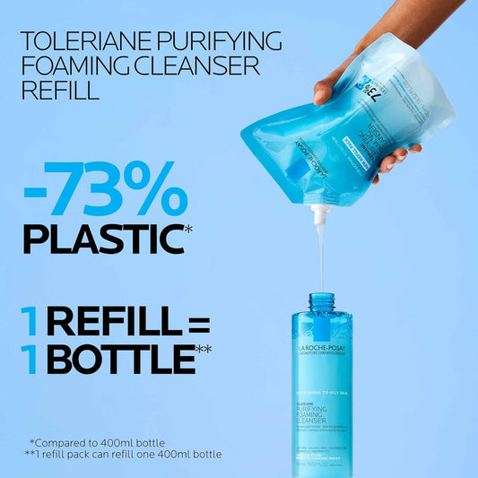 La Roche-Posay Toleriane Purifying Foaming Facial Cleanser, Oil Free Face Wash For Women & Men With Niacinamide + Ceramides, Pore Cleanser Safe For Sensitive Skin, Won’T Dry Out Skin, Soap Free