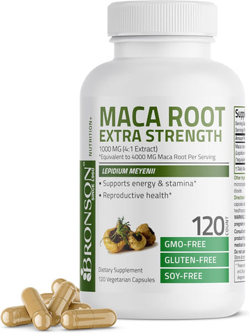 Bronson Maca Root Extra Lepidium Meyenii, Non-Gmo, 120 Vegetarian Capsules