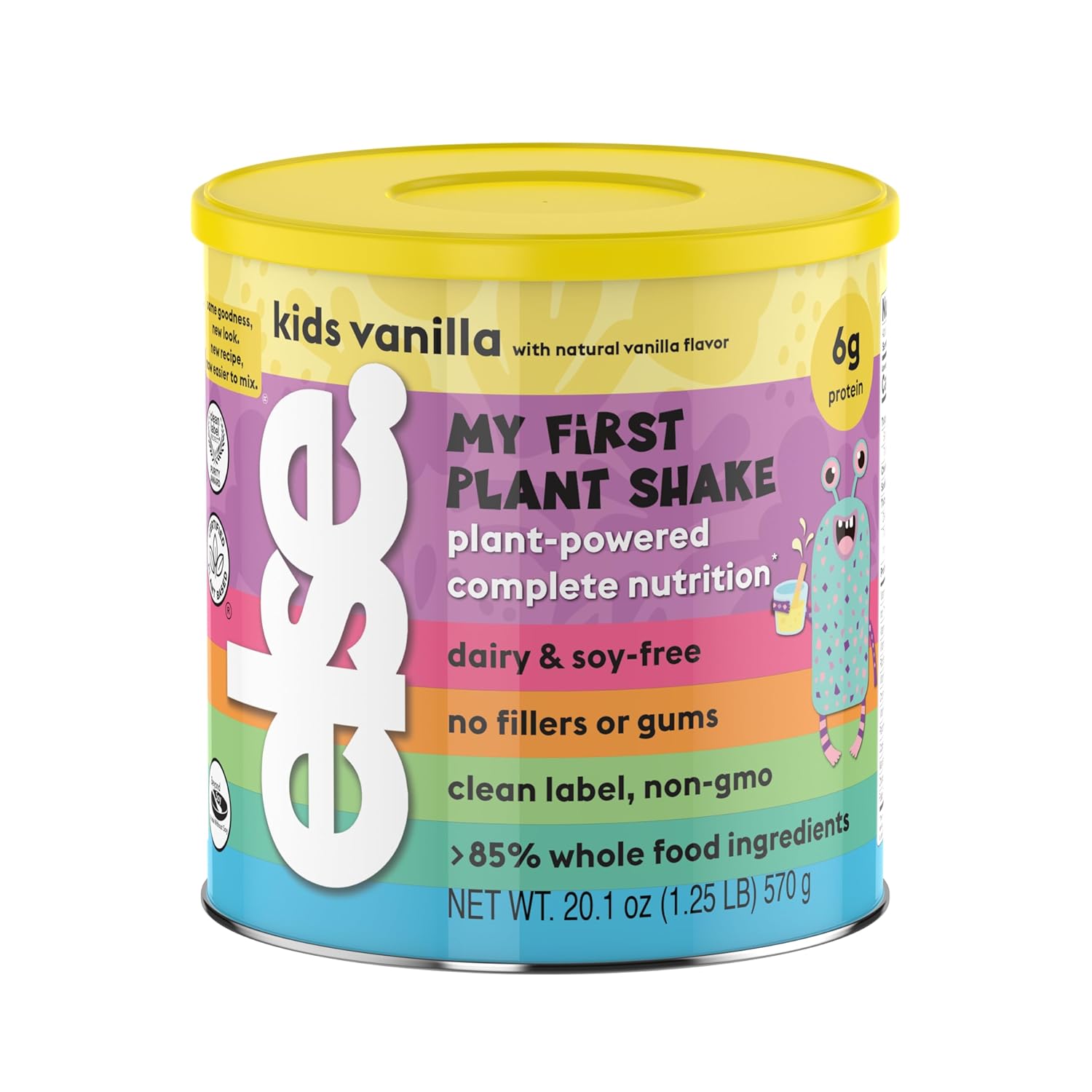 Else Nutrition Plant-Based Kids Protein Shake Powder For Ages 2-12. Dairy-Free First Kids Complete Nutrition Shake With Plant Protein And 25 Vitamins & Minerals, Vanilla, 1- Pack