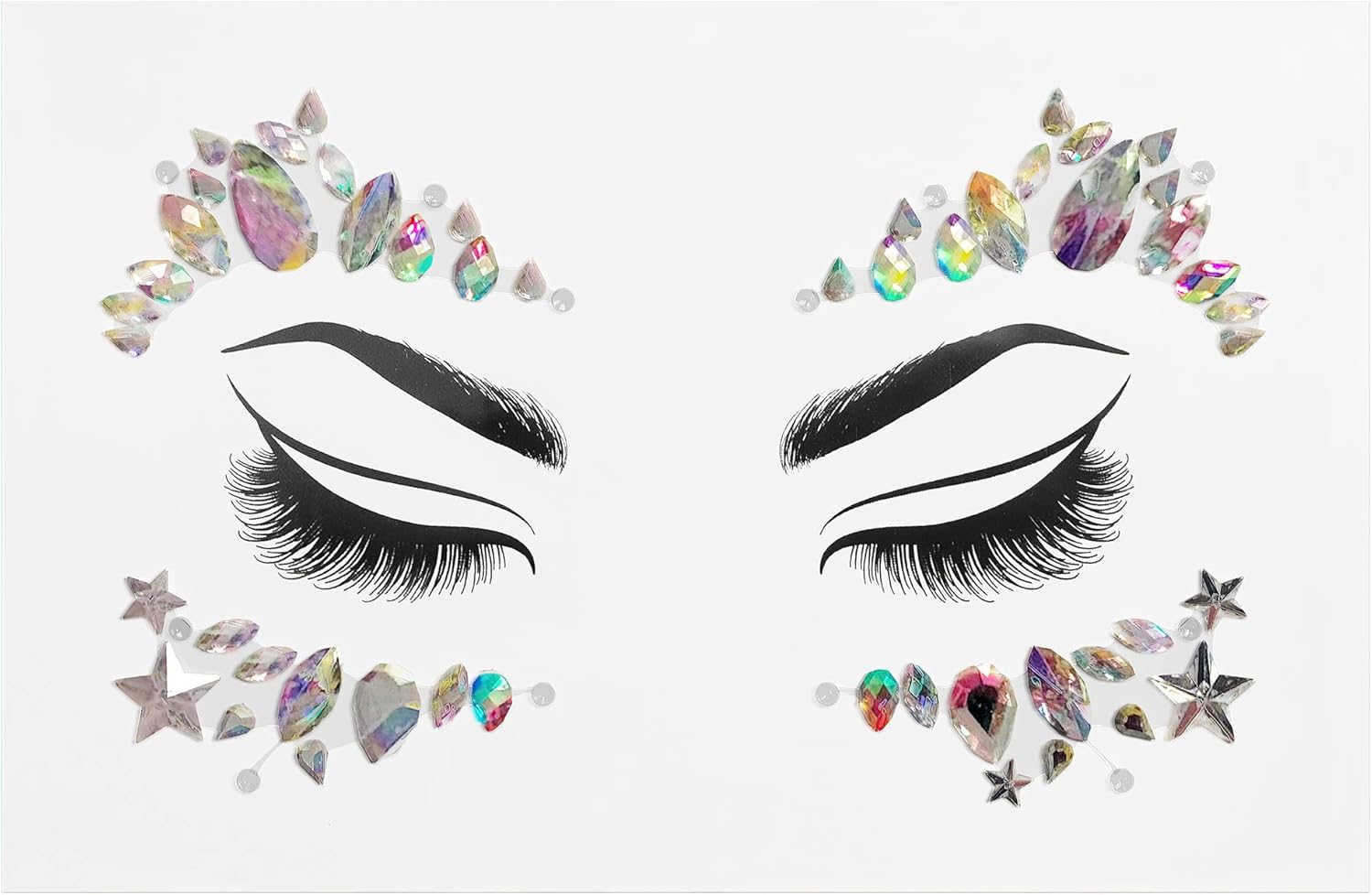 Wet N Wild Fantasy Makers Gem Face Mask, Face Crystals, Face Jewels, Face Gems, Face Gems, Rhinestone For Party, Fave, Festival, Dress Up, Temporary Tattoo Stickers, Cosmic Queen