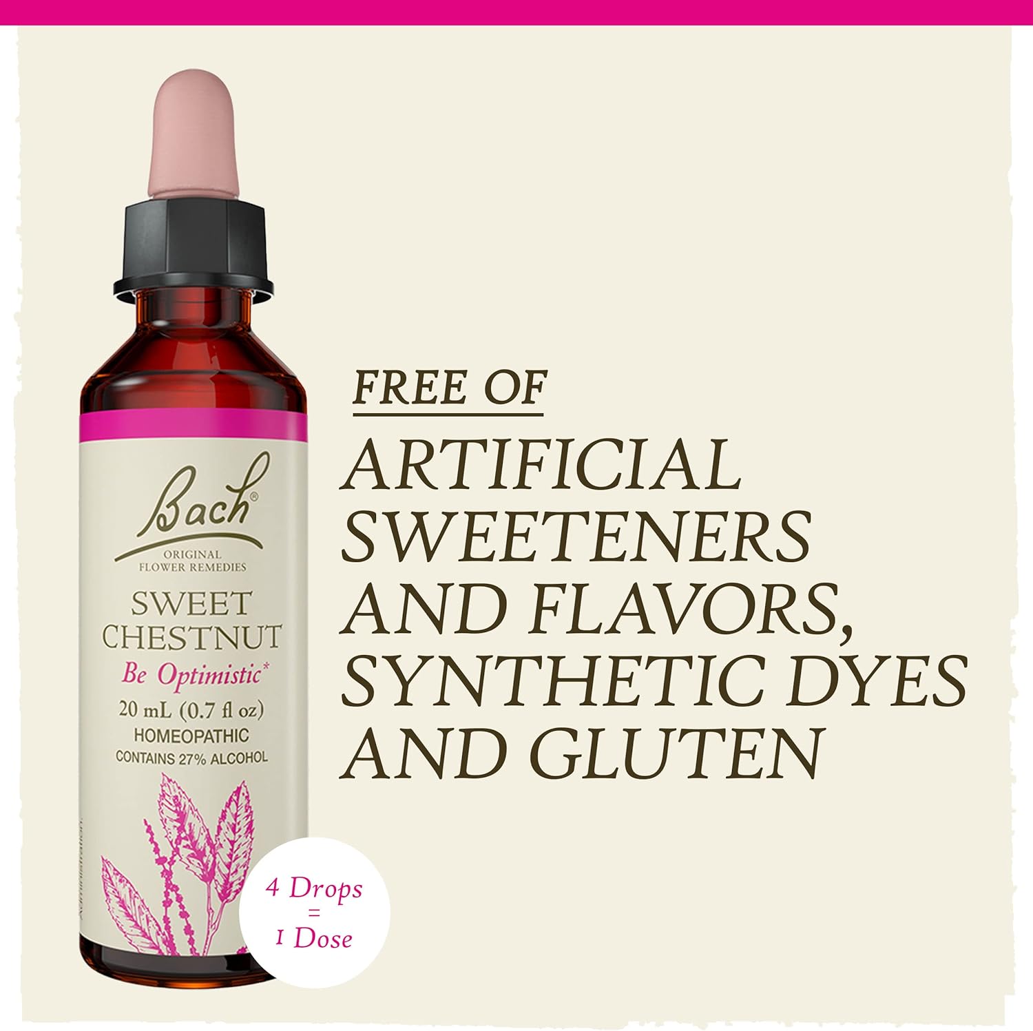 Bach Original Flower Remedies, Sweet Chestnut for Optimism, Natural Homeopathic Flower Essence, Holistic Wellness and Stress Relief, Vegan, 20mL Dropper : Health & Household