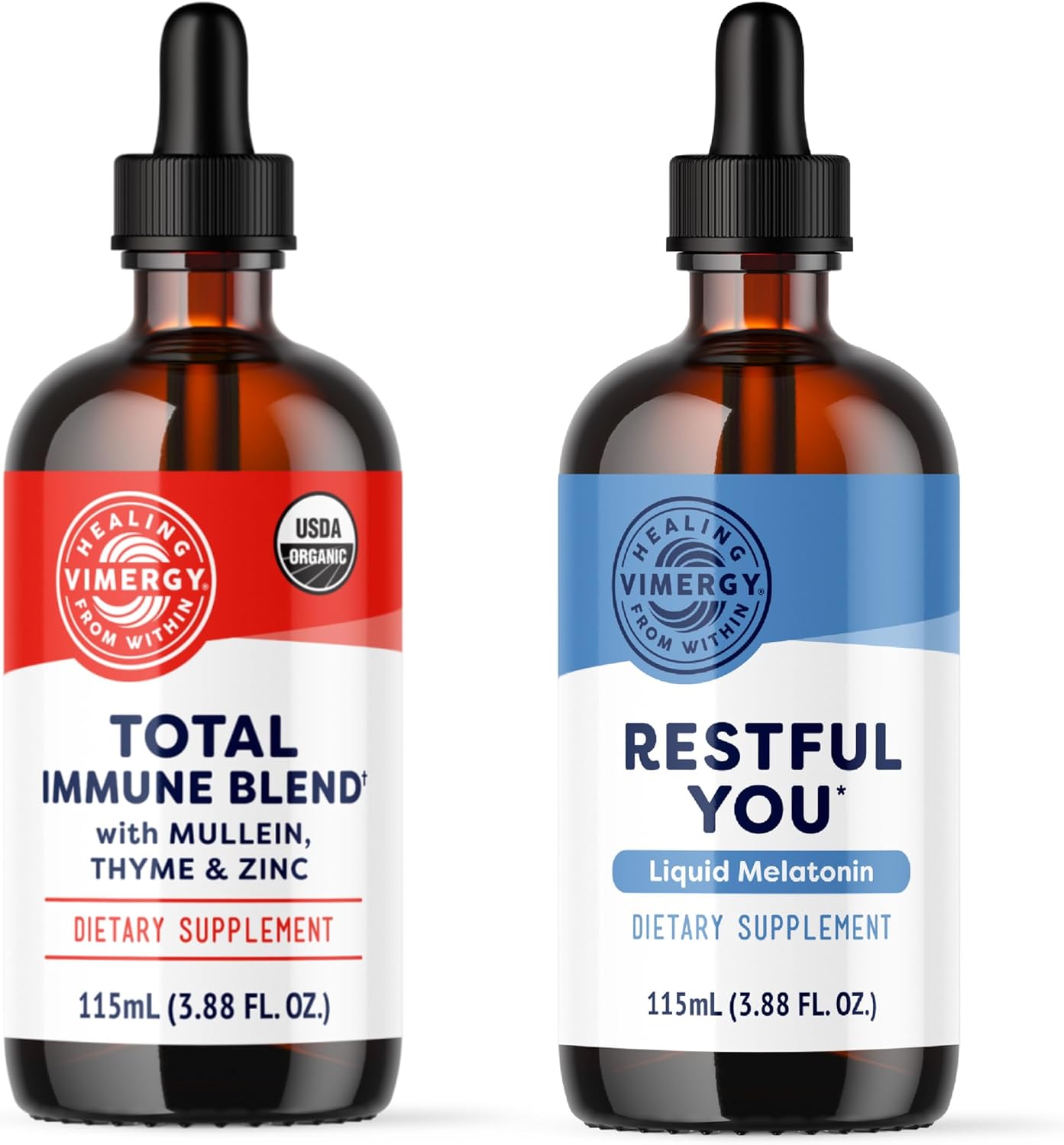 Vimergy Total Immune Blend (115 Ml) And Restful You* Liquid Melatonin (115 Ml) - Bundle