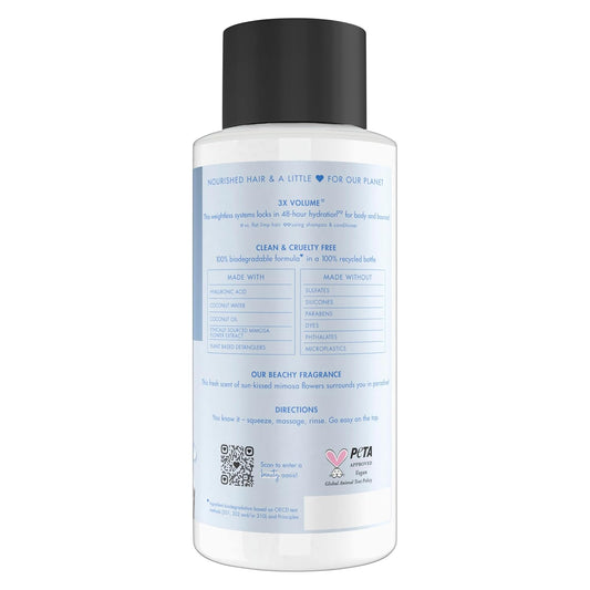 Love Beauty And Planet Weightless Volume Conditioner With Hylauronic Acid Coconut Water & Mimosa Flower For Thin And Fine Hair Care 13.5 Oz