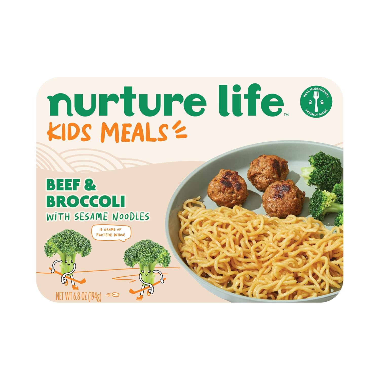 Nurture Life Kids Meals, Beef & Broccoli, Healthy Toddlers & Kid Foods, Freshly Cooked, Made To Orders, Ships In Refrigerated Box, Nutritious Toddler Meals, Ready To Eat School Lunch, Organic Focus