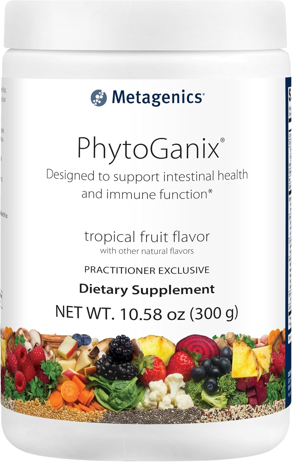 Metagenics Phytoganix - Superfood Fruits & Veggies Powder - With Amylase, Chia Seed Powder & Lactobacillus Acidophilus - Tropical Fruit Flavor - 29 Servings - 10.58 Oz