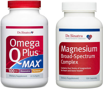 Dr. Sinatra Omega Q Plus MAX with 100 mg of CoQ10 and Magnesium Broad-Spectrum Complex Ultimate Heart Health Bundle | Advanced Cardiovascular Support for Healthy Cholesterol and Blood Pressure