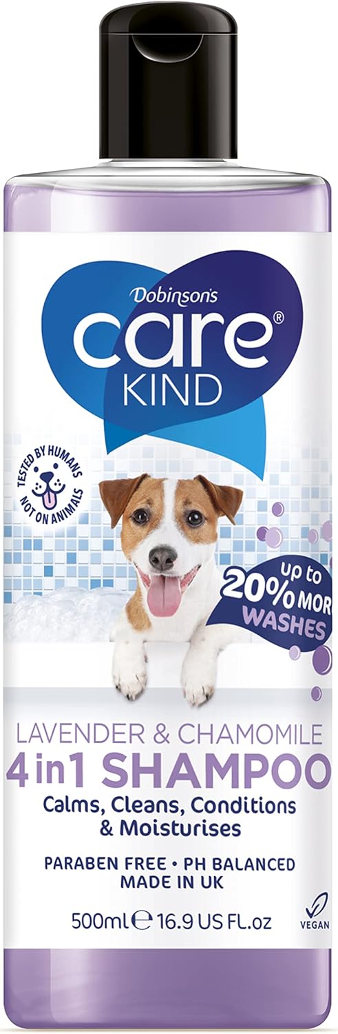 Carekind Dog Shampoo 4 In 1 Lavender & Chamomile Dog Grooming Shampoo Products For Smelly Dogs With Fragrance, Best Puppy Shampoo, Professional Groom Vegan Pet