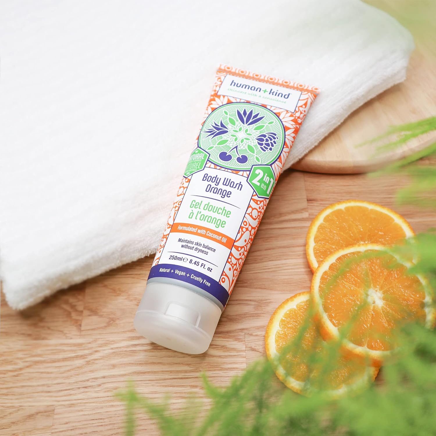 Human+Kind Body Wash | Nourishes Dry Skin With Coconut Oil | Sls-Free, Gentle Enough For Hair & Scalp | Natural, Vegan Skin Care | Grapefruit Scent - 8.45 Fl Oz, 2Count