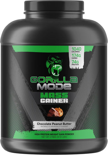 Gorilla Mind Mass Gainer (Chocolate Peanut Butter) – 70G Protein | 1040 Calories | 175G Carbs | High Protein Weight Gain Powder