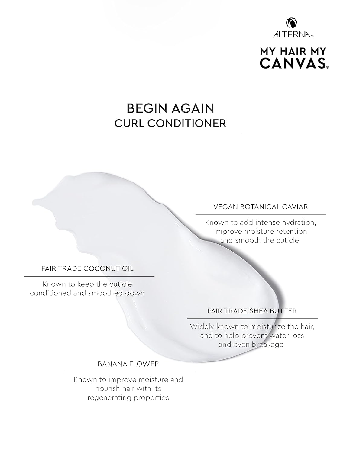 My Hair. My Canvas. Begin Again Vegan Curl Enhancing Conditioner for Curly, Wavy, and Coily Hair, 33 oz : Everything Else