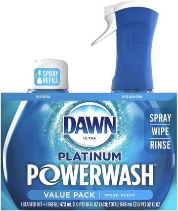 Dawn Powerwash Starter Kit, Dish Spray, Dish Detergent, Fresh Scent Bundle, 1 Spray Bottle, 1 Refill