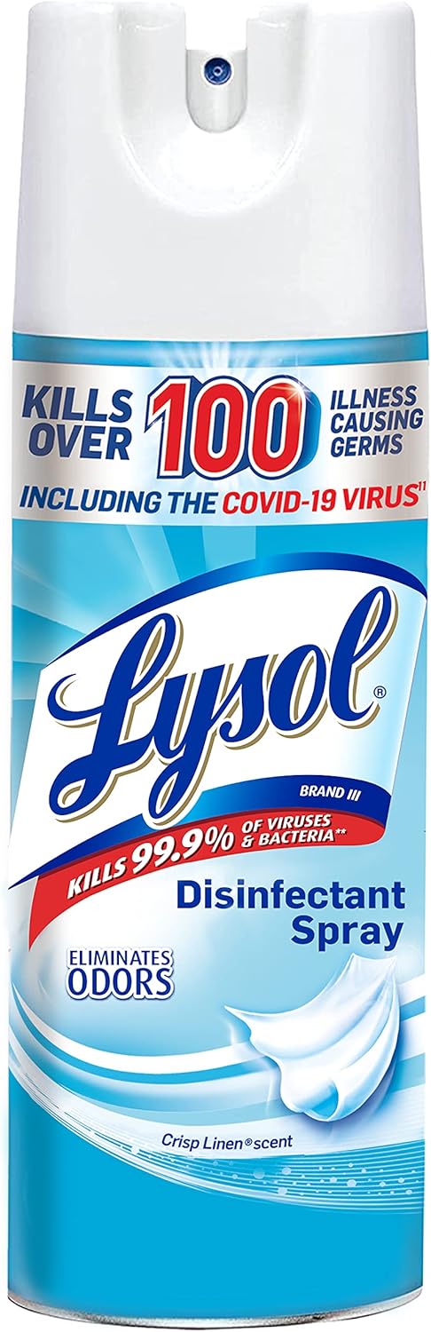 Lysol Disinfectant Spray, Sanitizing And Antibacterial Spray, For Disinfecting And Deodorizing, Crisp Linen, 1 Count, 12.5 Fl Oz