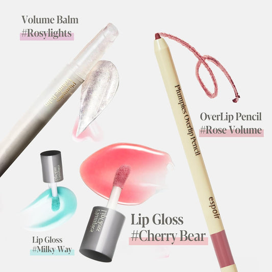 Espoir Plumpies Lip Colloection Lip Gloss #Cherry Bear ? Transparent Glossy Red Lip Care With Plumping Effects ? Chubby Tip Lip Gloss For Easy Application ? Clear Red With No Glitters
