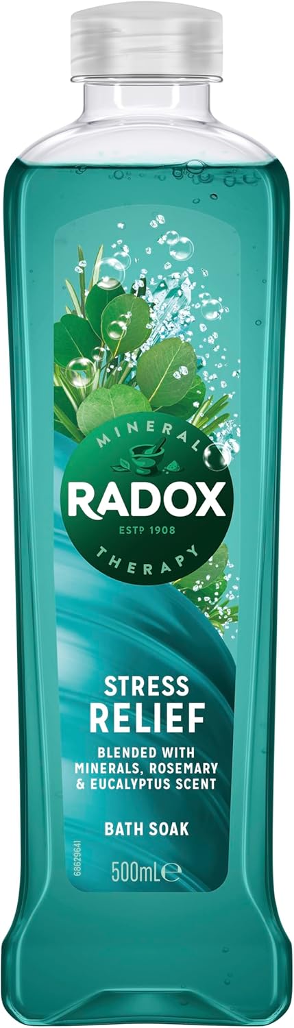 Radox Mineral Therapy Stress Relief Bath Soak Uniquely Blended With Minerals, Herbs, Rosemary & Eucalyptus For A Soothing Bubble Bath 500 Ml