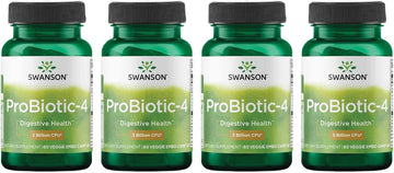 Swanson Probiotic-4 3 Billion Cfu 60 Veg Caps 4 Pack