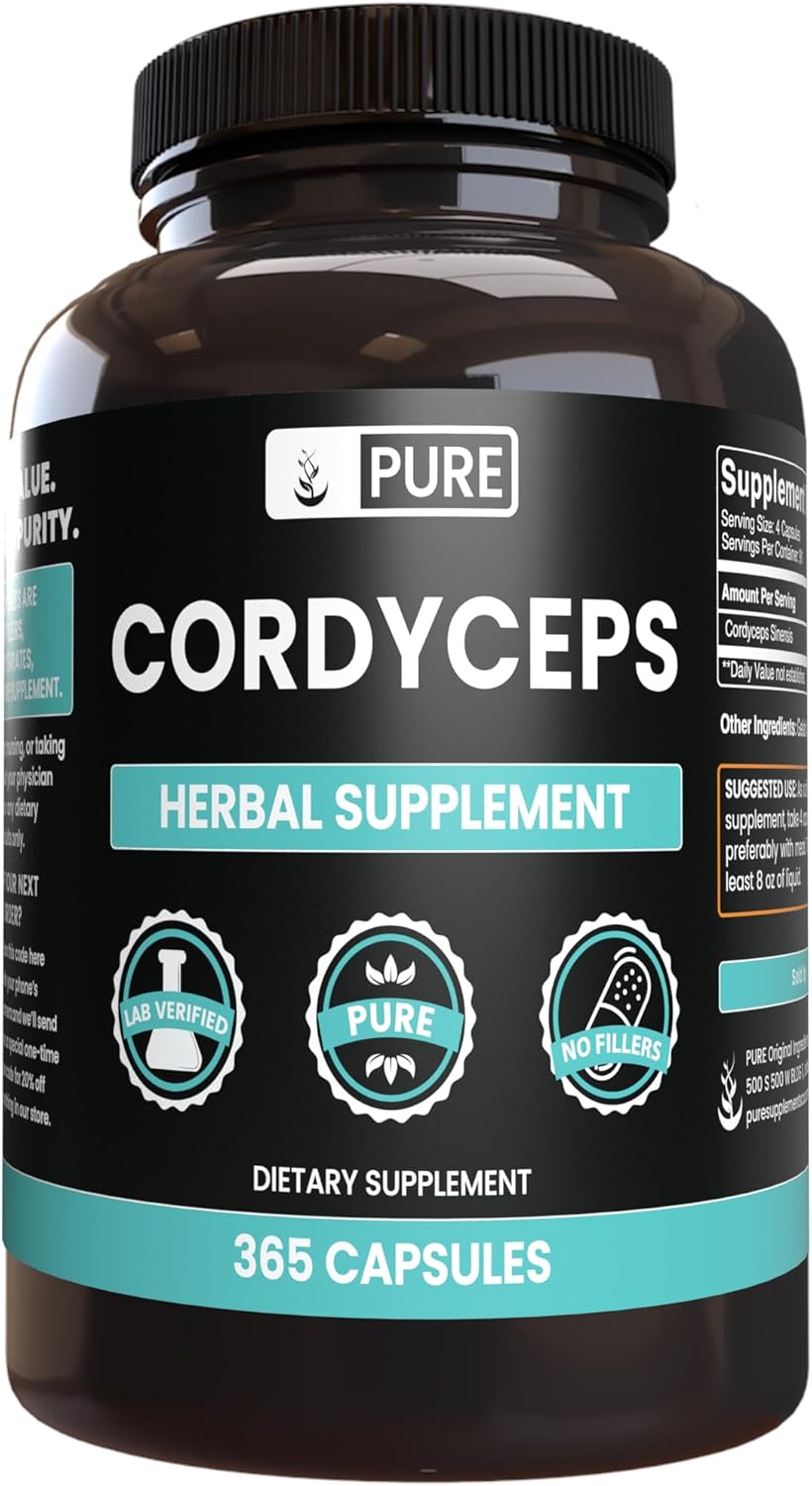 Pure Original Ingredients Cordyceps, No Magnesium Or Rice Fillers, 365 Capsules