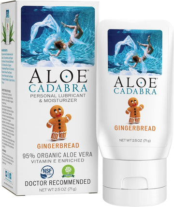 Aloe Cadabra Water Based Gingerbread Lubricant | Best Seasonal Organic Spiced Lube for Men, Women & Couples, 2.5oz