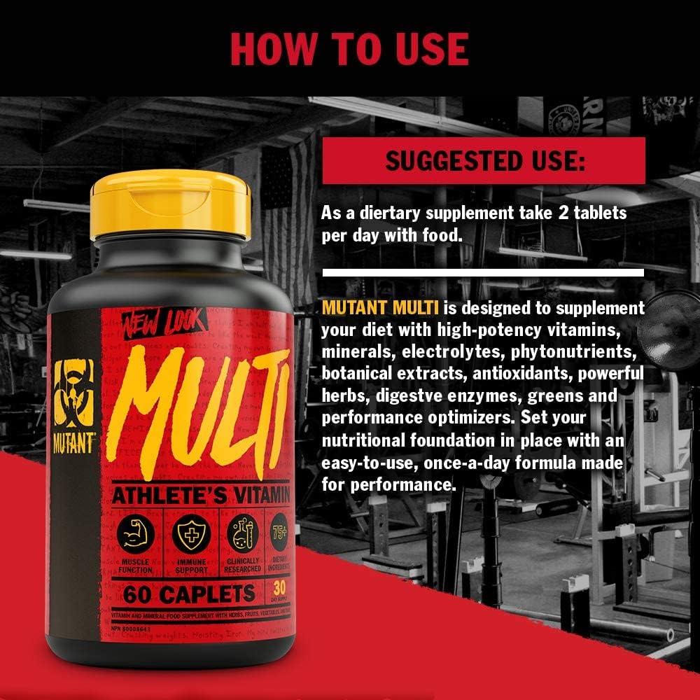 Mutant Multi - High Potency Vitamins with 75+ Ingredients Specifically Formulated for Heavy Lifting, 60 Tablets