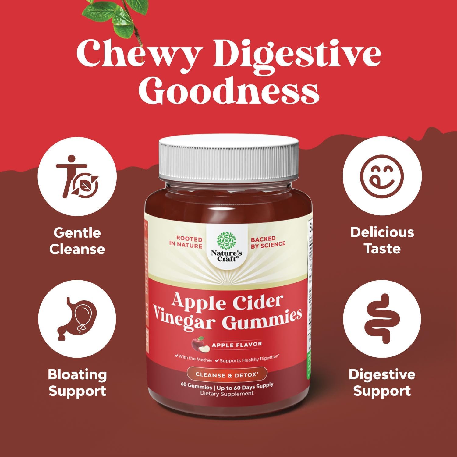 ACV Apple Cider Vinegar Gummies - Superfood Infused ACV Gummies Vitamins for Adults for Detox Cleanse Immune Support Digestion and Glowing Skin - Delicious Daily Energy Gummies with Vitamin B Complex : Health & Household