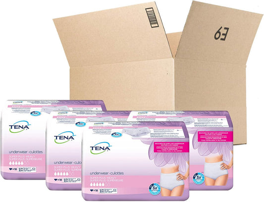 Tena Incontinence & Postpartum Underwear For Women, Super Plus Absorbency - Small/Medium - 56 Count