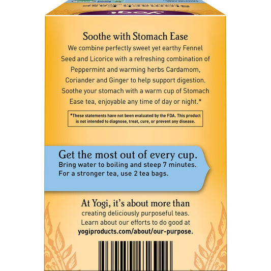 Yogi Tea - Stomach Ease (6 Pack) - Supports Healthy Digestion With Peppermint, Licorice Root, And Ayurvedic Herbs - Caffeine Free - 96 Organic Herbal Tea Bags