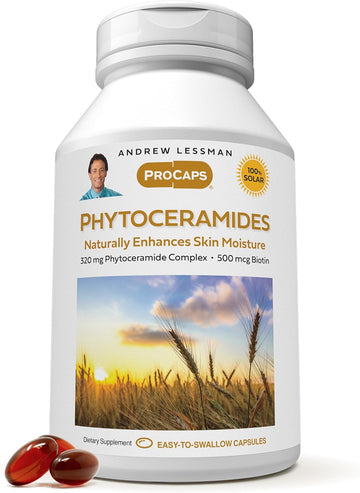 Andrew Lessman Phytoceramides With Biotin 240 Softgels - Skin’S Vital Natural Internal Moisturizer. Naturally Enhances Soft, Smooth, Radiant Skin. No Additives. Small Easy To Swallow Softgels