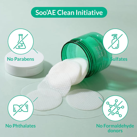 Soo'Ae Aha + Pha Exfoliating Toner Pads, 60 Dual-Sided Pads I Smooth Skin Texture Care For Porcelain-Like Skin, Cruelty-Free, Korean Skincare