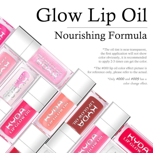 Kyda Hydrating Lip Glow Oil, Moisturizing Lip Oil, Glossy Transparent Plumping Lip Gloss, Tinted Lip Oil For Lip Care And Dry Lips-Raspberry
