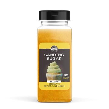 Birch & Meadow Sanding Sugar, Yellow, 1.1 Lb. Colorful Sugar Crystals For Festive Holiday Baking